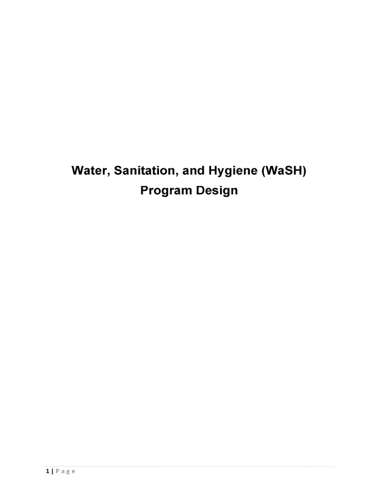 WaSH Program Design Version (As of Nov 3 2022) | PDF