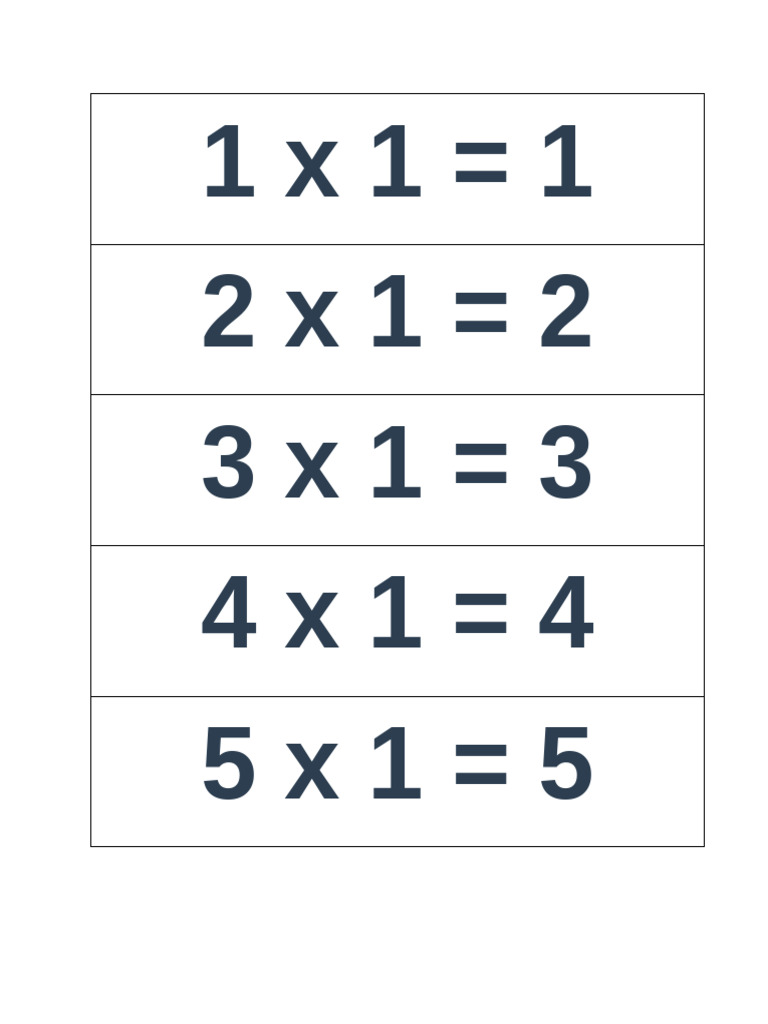 Multiplication Table 1 to 10 | PDF