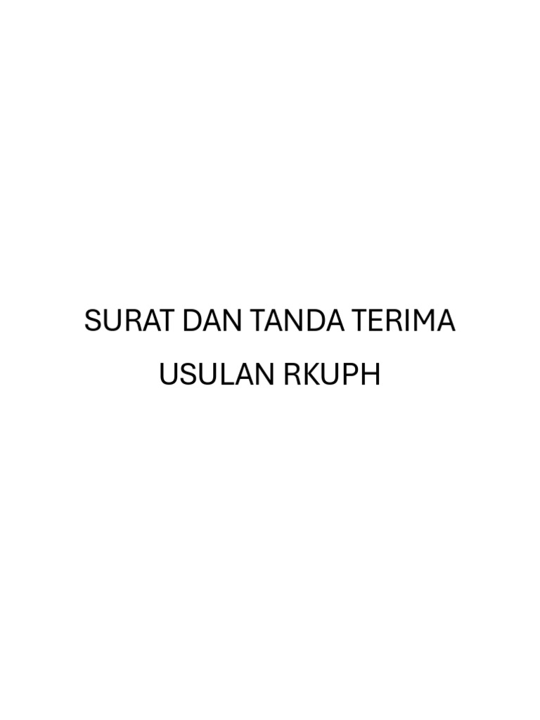 File Surat Dan Tanda Terima Usulan Rkuph | PDF