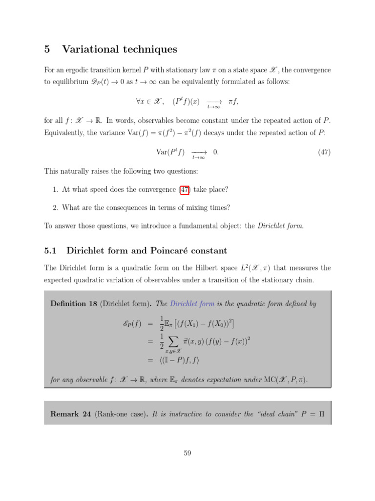 Variational Techniques in Markov Chains | PDF | Mathematical Analysis ...