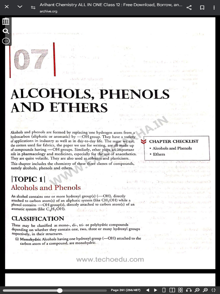 Alcohol Phenol and Ether | PDF