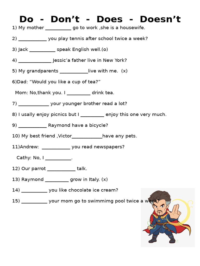 English Grammar: Do/Don't Usage Guide | PDF