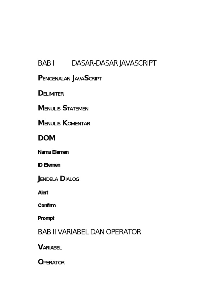 Panduan Lengkap Dasar JavaScript | PDF