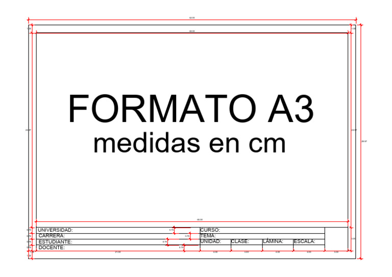 Medidas en cm para Formato A3 | PDF