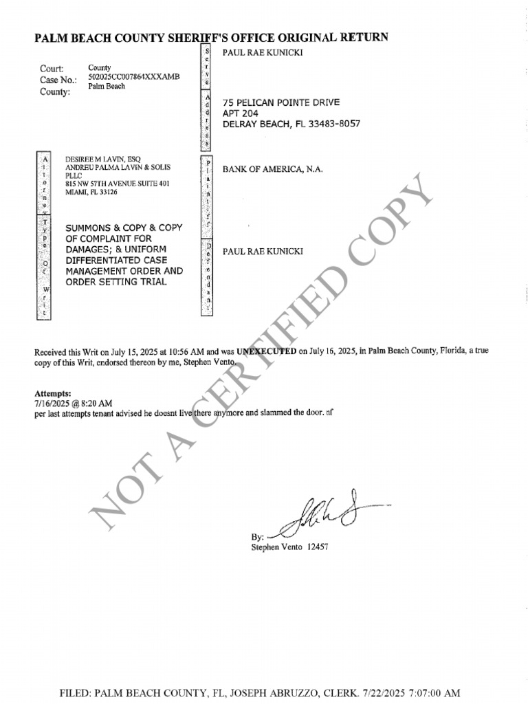 Palm Beach County Court Summons Document | PDF | Judiciaries | Legal ...