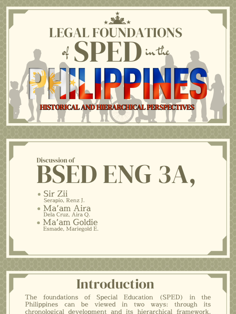 Legal Foundations of SPED in the Philippines | PDF | Special Education ...