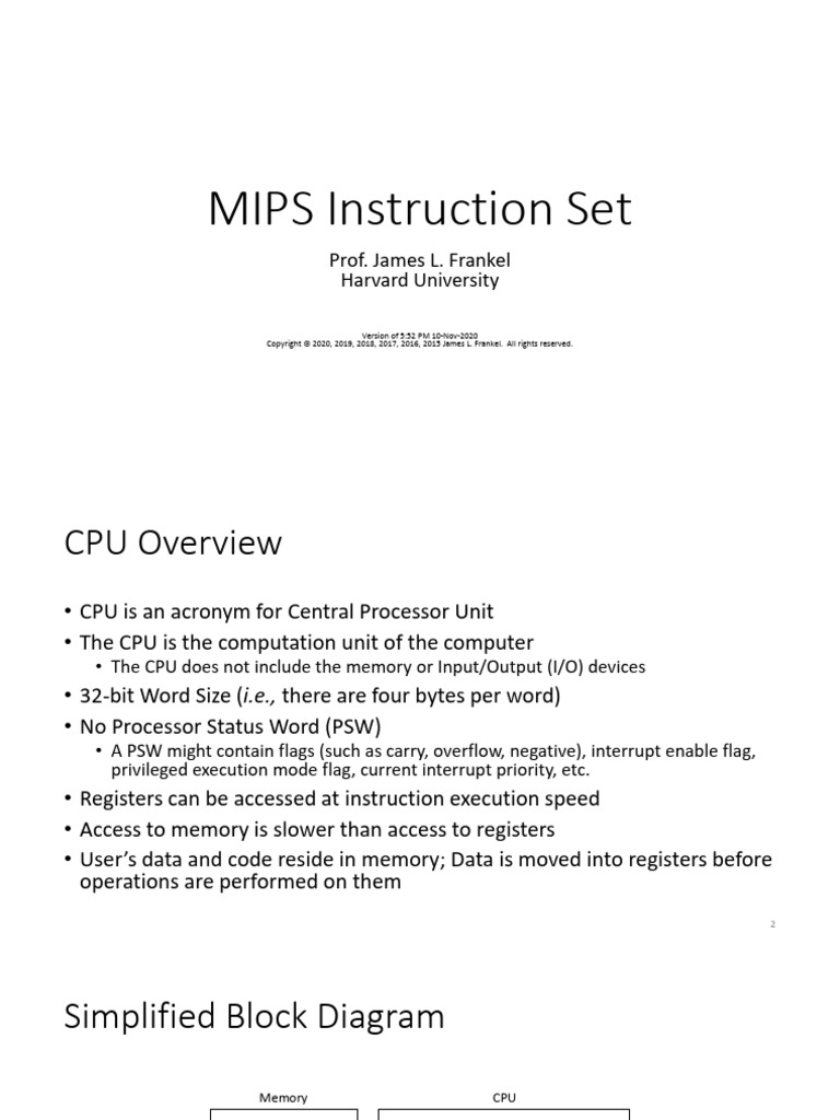 MIPS R-Type Instruction Overview | PDF | Assembly Language | Central ...