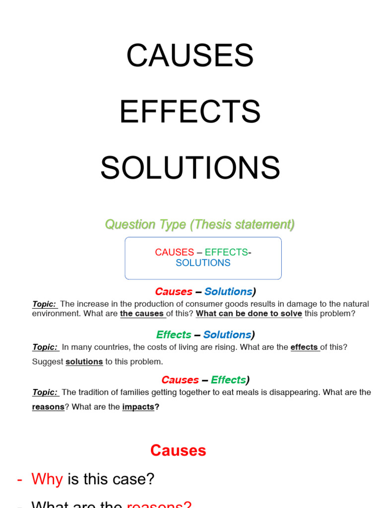 Cause Effect Solution - Wrap Up | PDF | Cost Of Living