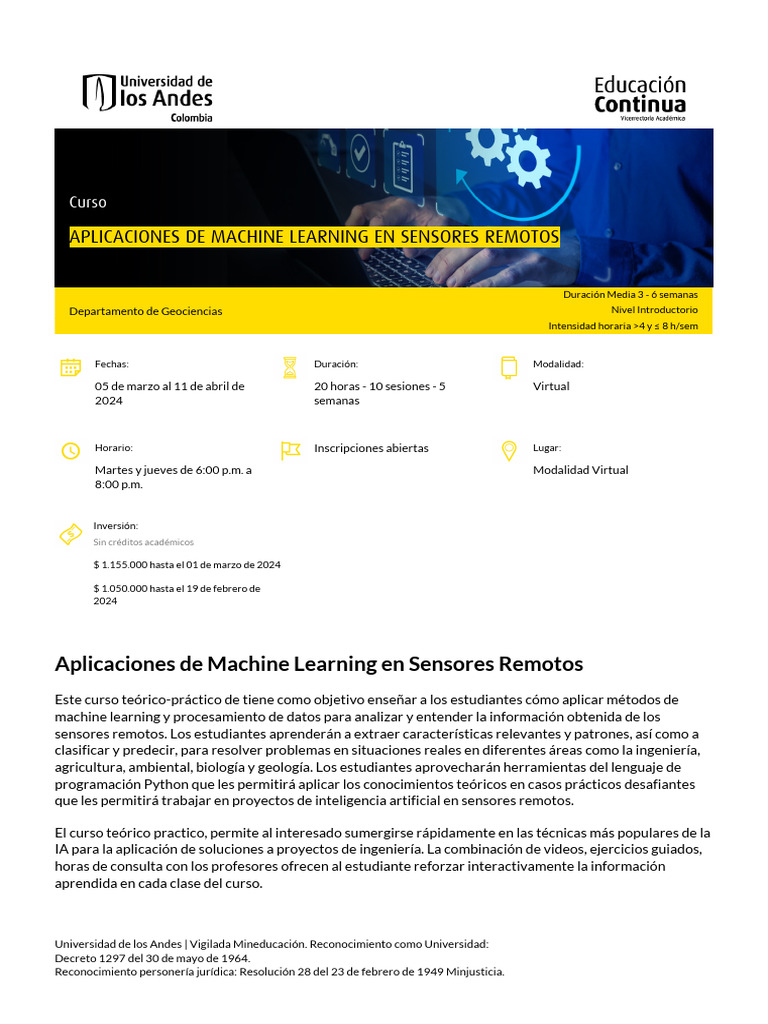 Curso de Machine Learning en Sensores Remotos | PDF | Aprendizaje ...