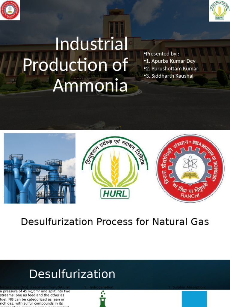 Ammonia Production and Desulfurization Process | PDF | Sulfur | Zinc Oxide
