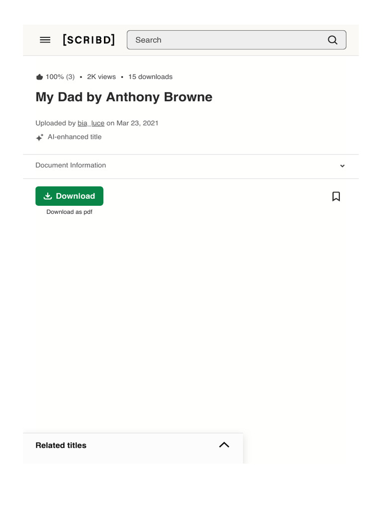 My Dad by Anthony Browne PDF Download | PDF | Scribd