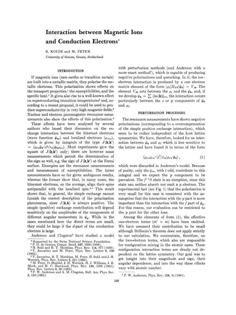 Magnetic Ions and Electron Interactions | PDF | Electron | Ion