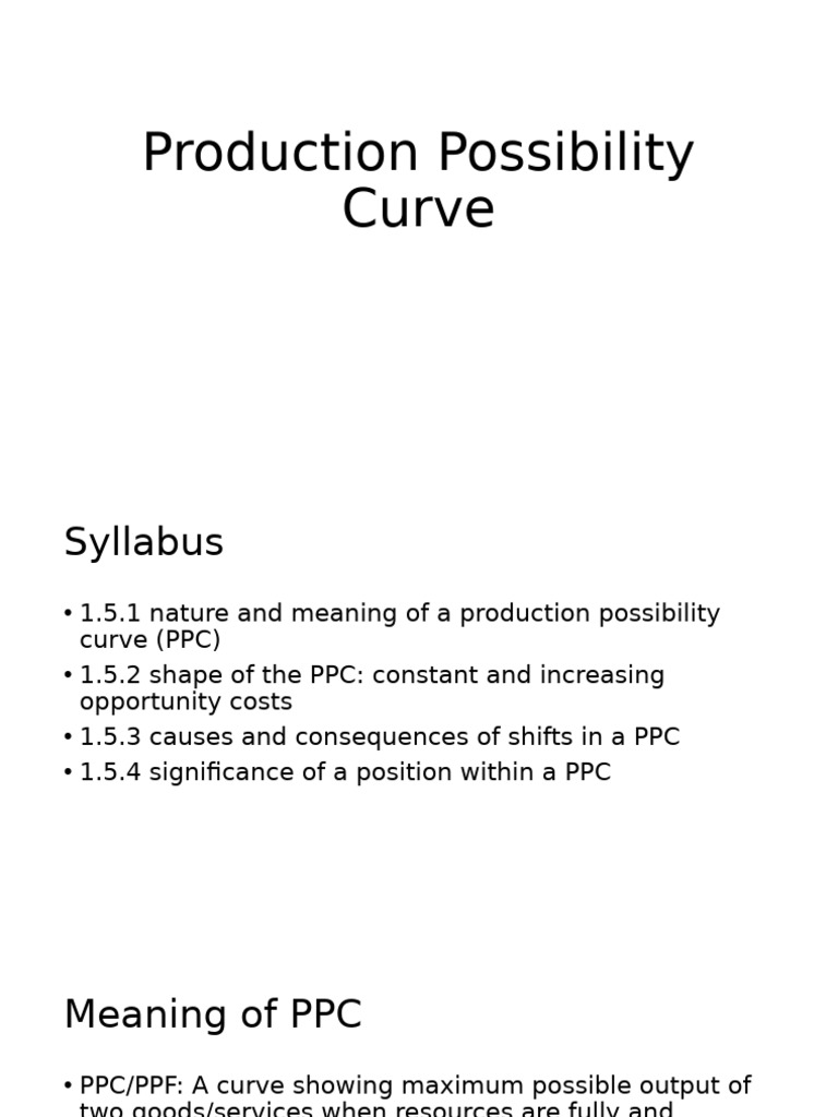 Production Possibility Curve | PDF