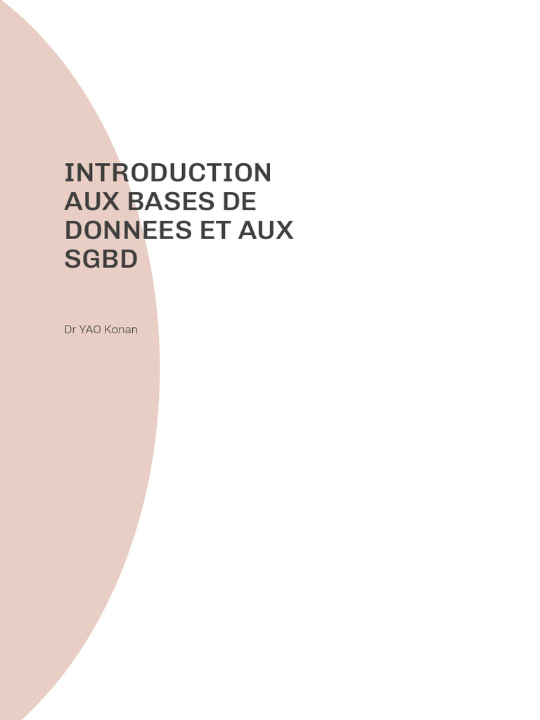 Introduction aux Bases de Données et SGBD | PDF | Bases de données ...