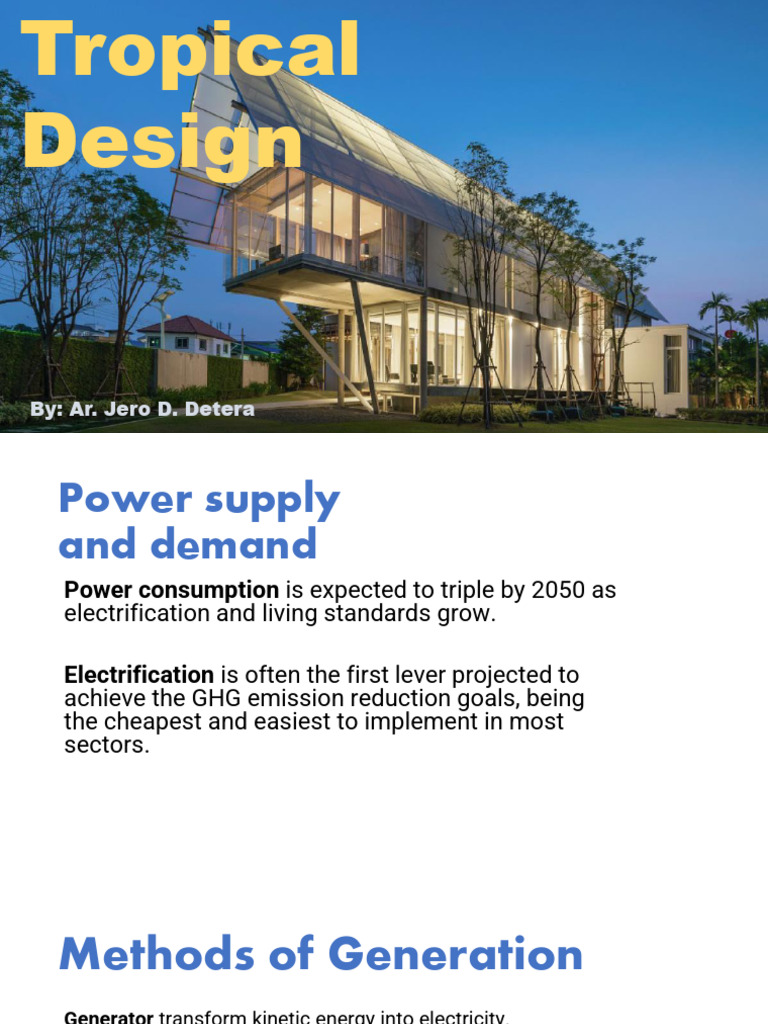 Tropical Design Week1 2 | PDF | Electricity Generation | Greenhouse Gas