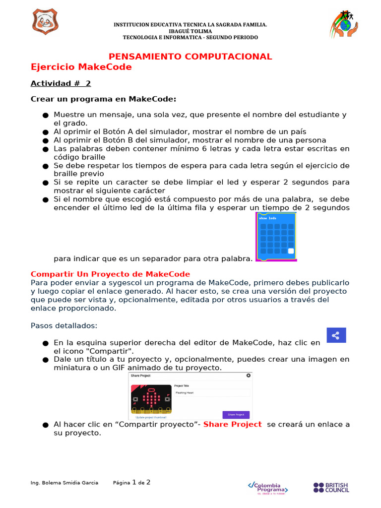 Guía Actividad 2 Programa - Makecode | PDF | Software | Informática