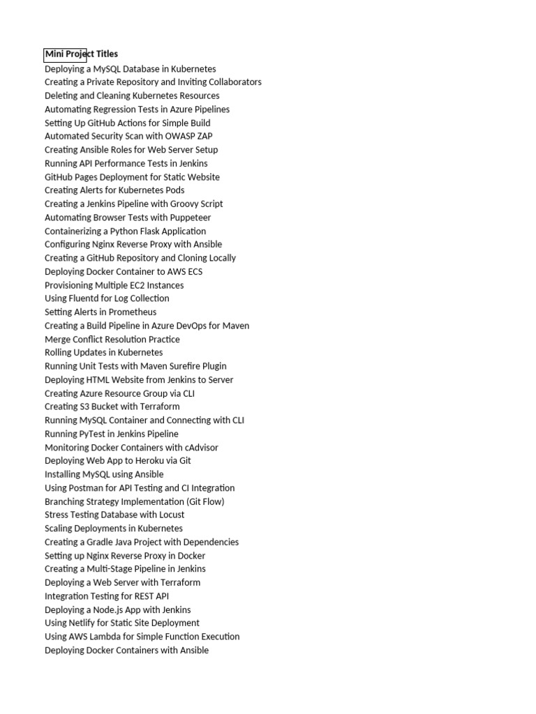 DevOps Mini Projects 120 | PDF | Software Development | Free Software