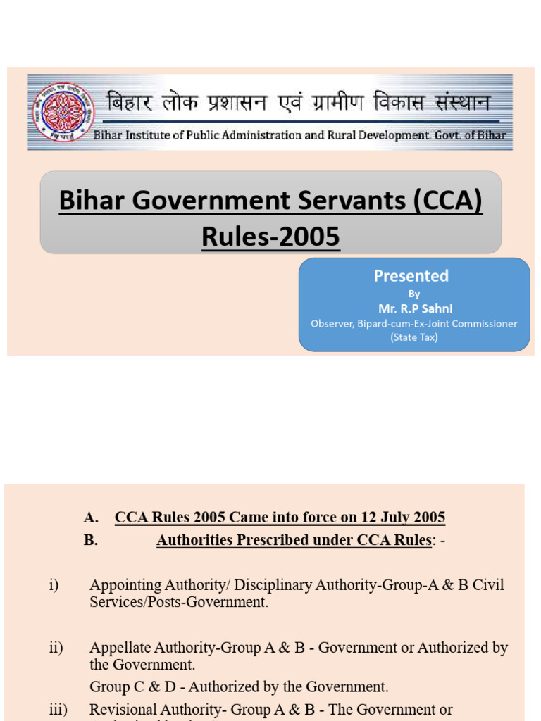 Bihar CCA Rules 2005 Overview | PDF | Justice | Crime & Violence