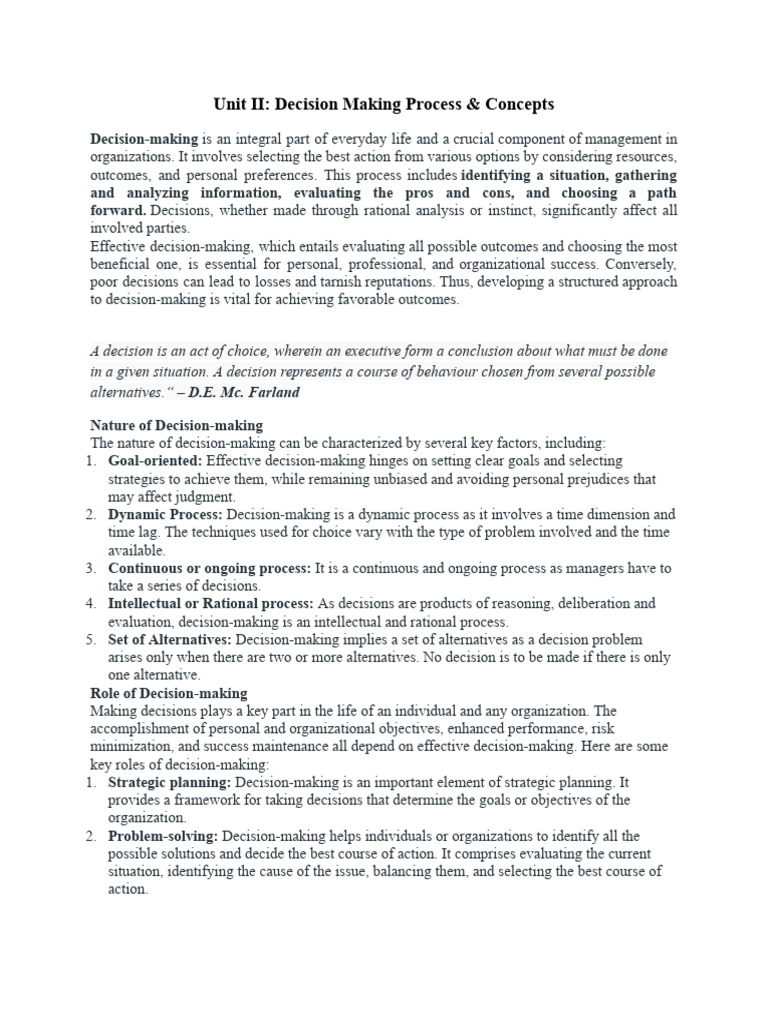Decision-Making Process Explained | PDF | Decision Making | Rationality