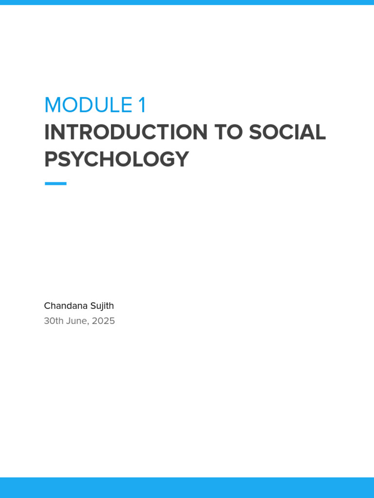 Introduction to Social Psychology | PDF | Social Psychology | Psychology