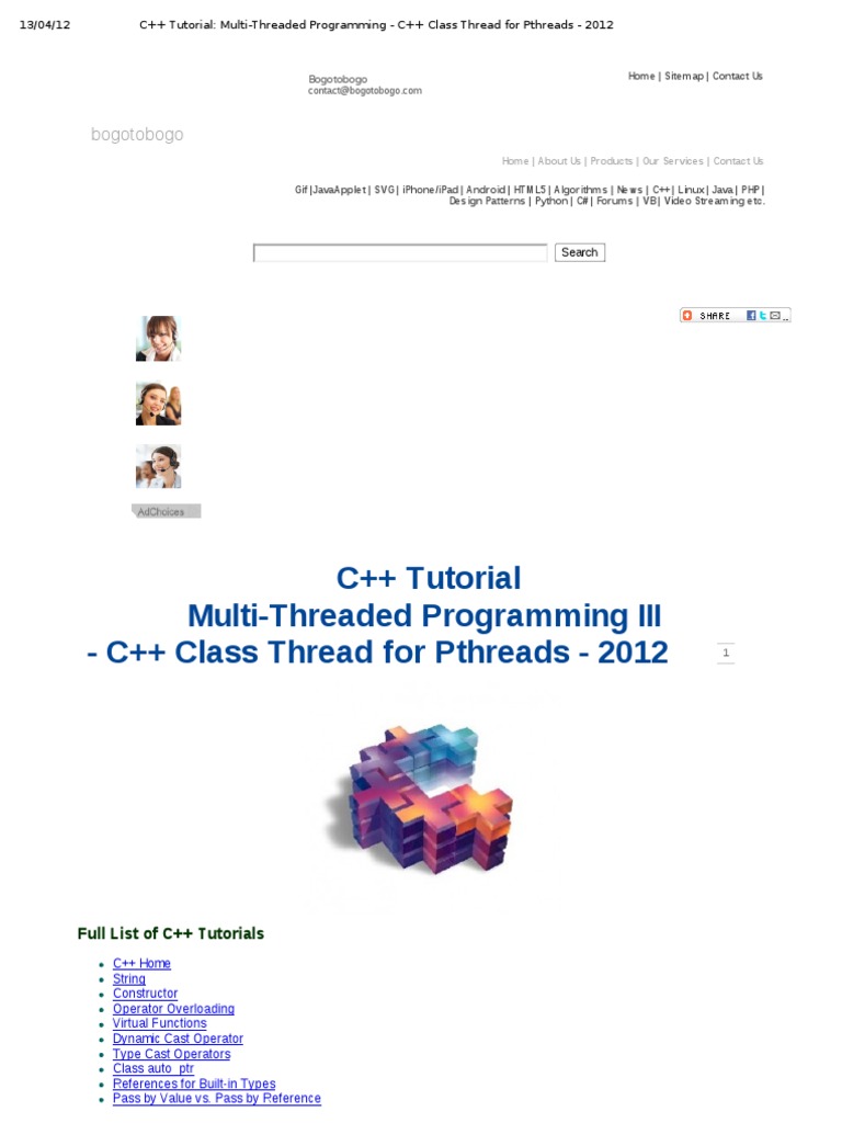 C++ Tutorial - Multi-Threaded Programming - C++ Class Thread For ...
