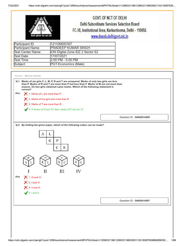 Mental Ability and General Awareness Test | PDF | Diseases And ...