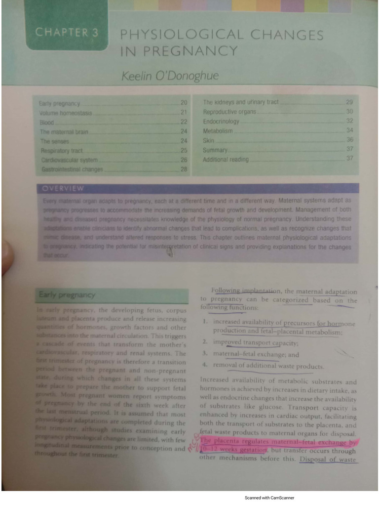 Physiological Changes in Pregnancy by Ten Teachers | PDF