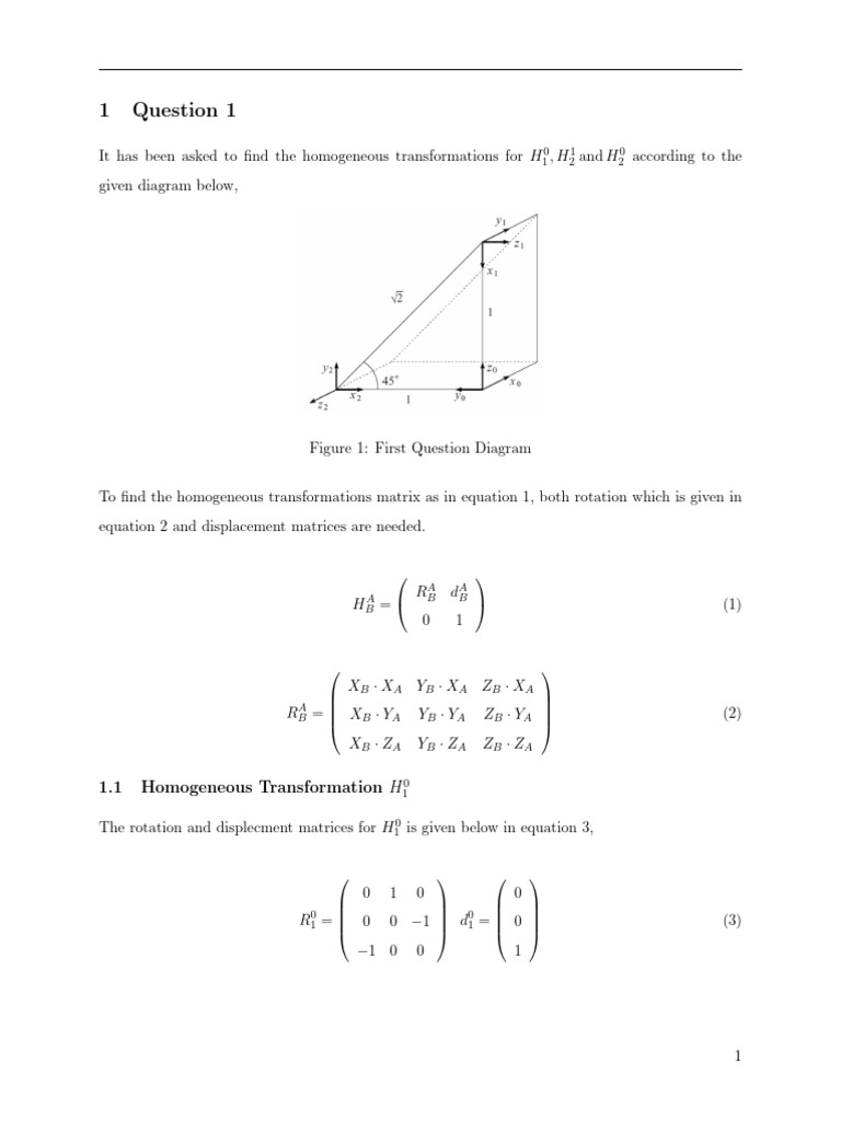 Homogeneous Transformations Explained | PDF | Mathematical Objects ...