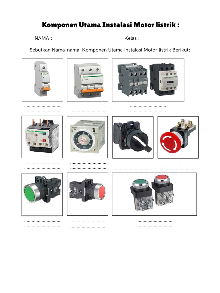 Komponen Utama Instalasi Motor Listrik | PDF