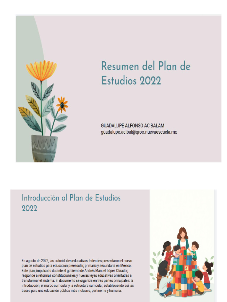 Resumen Plan de Estudios 2022 NEM | PDF