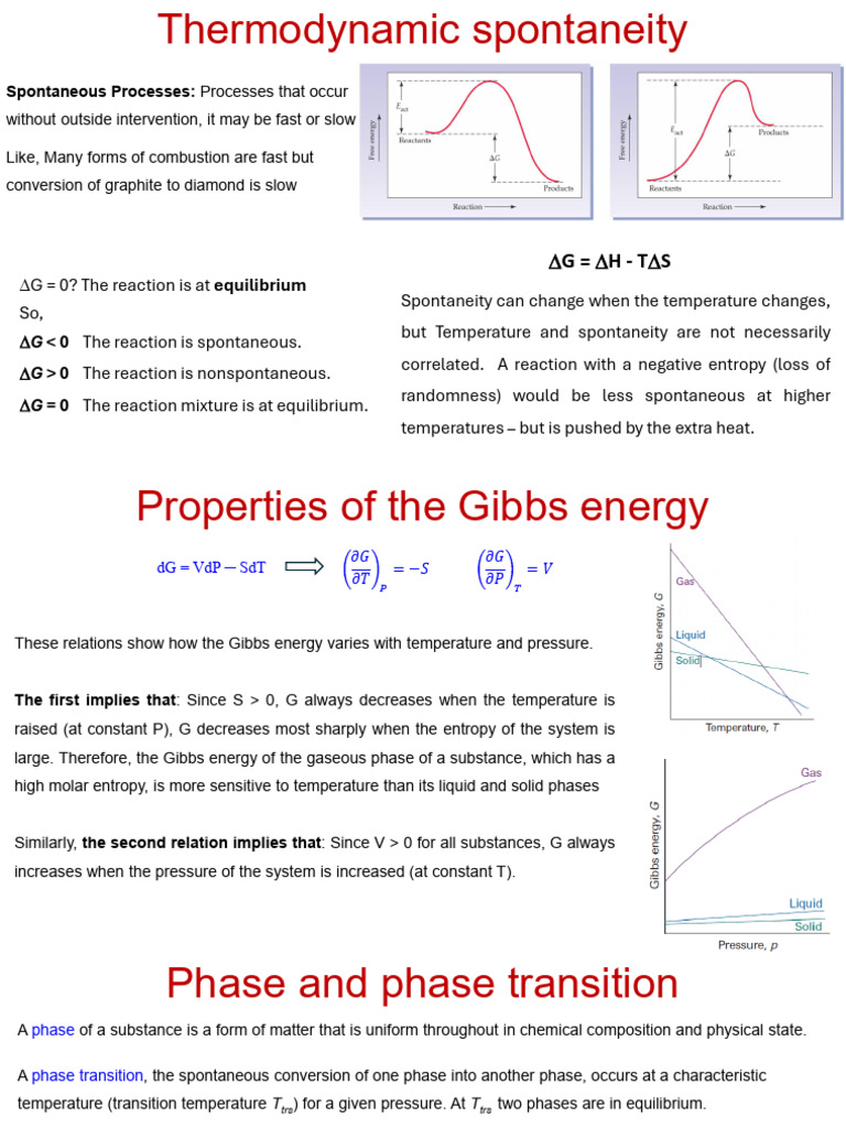 Understanding Thermodynamic Spontaneity | PDF | Phase Rule | Phase (Matter)
