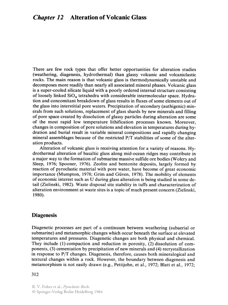 Volcanic Glass Alteration Processes | PDF | Materials | Geology