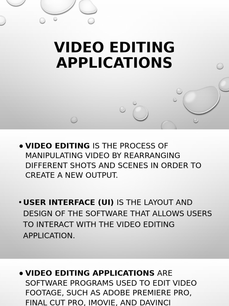 Video Editing Techniques and Applications | PDF | Editing | Video