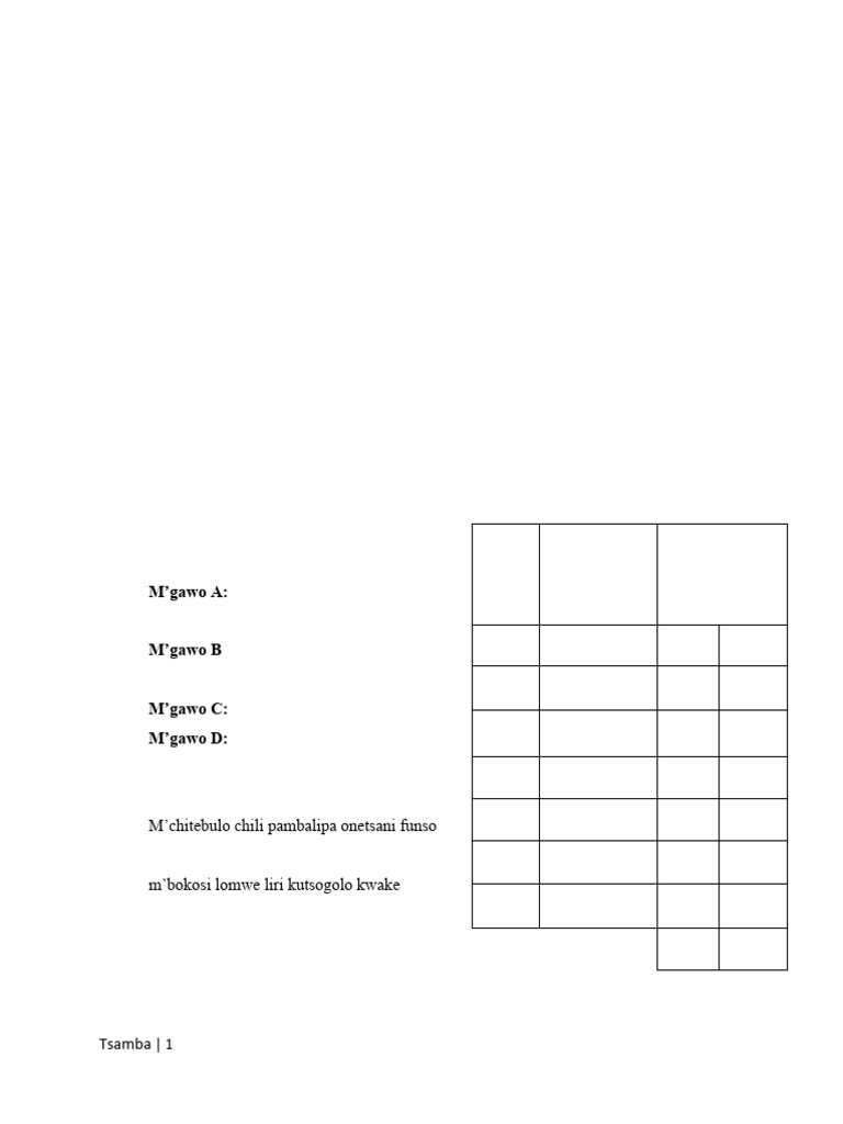 Chichewa Exam Paper II - July 2025 | PDF | Tribe