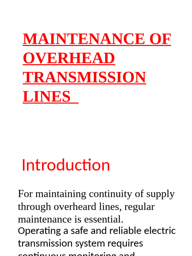Overhead Transmission Line Maintenance Guide | PDF | Insulator ...