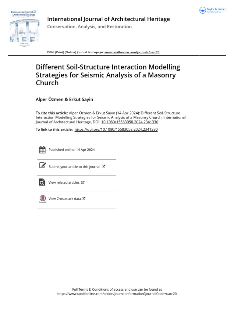 Seismic Analysis of Masonry Church SSI Models | PDF | Strength Of ...