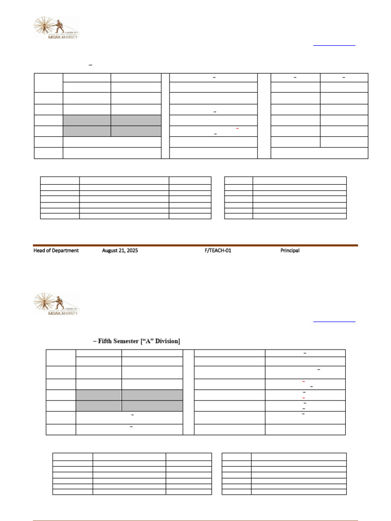 2 Slot Timetable 21-08-2025 | PDF | Computing | Information Technology