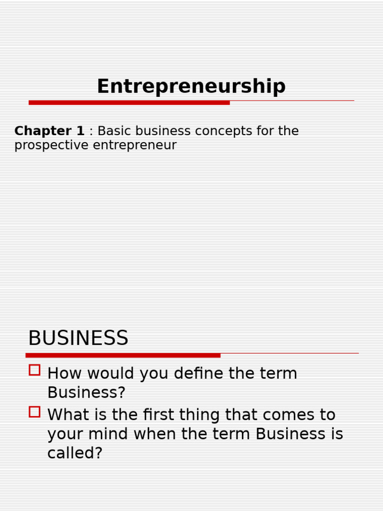 Essential Business Concepts for Entrepreneurs | PDF | Entrepreneurship ...