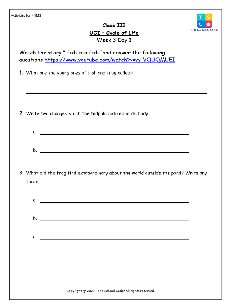 Worksheet - Cycle of Life w3d1 | PDF