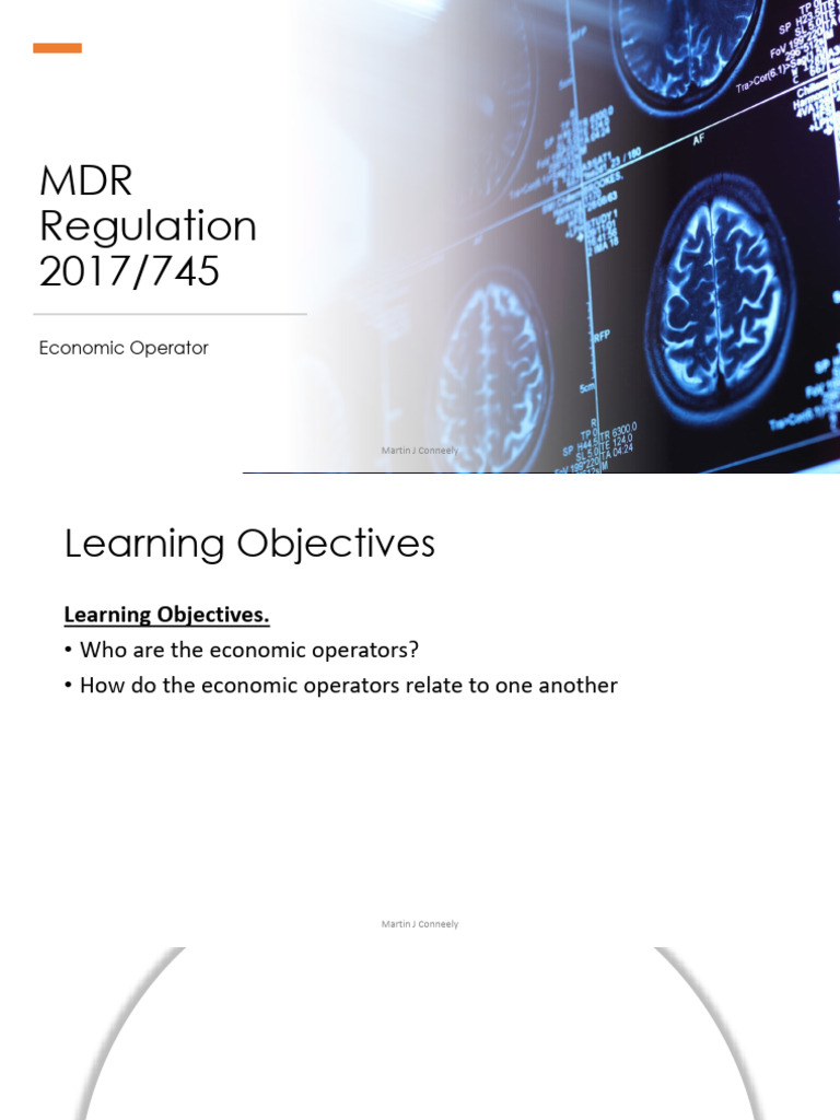 MDR Economic Operator Notes | PDF