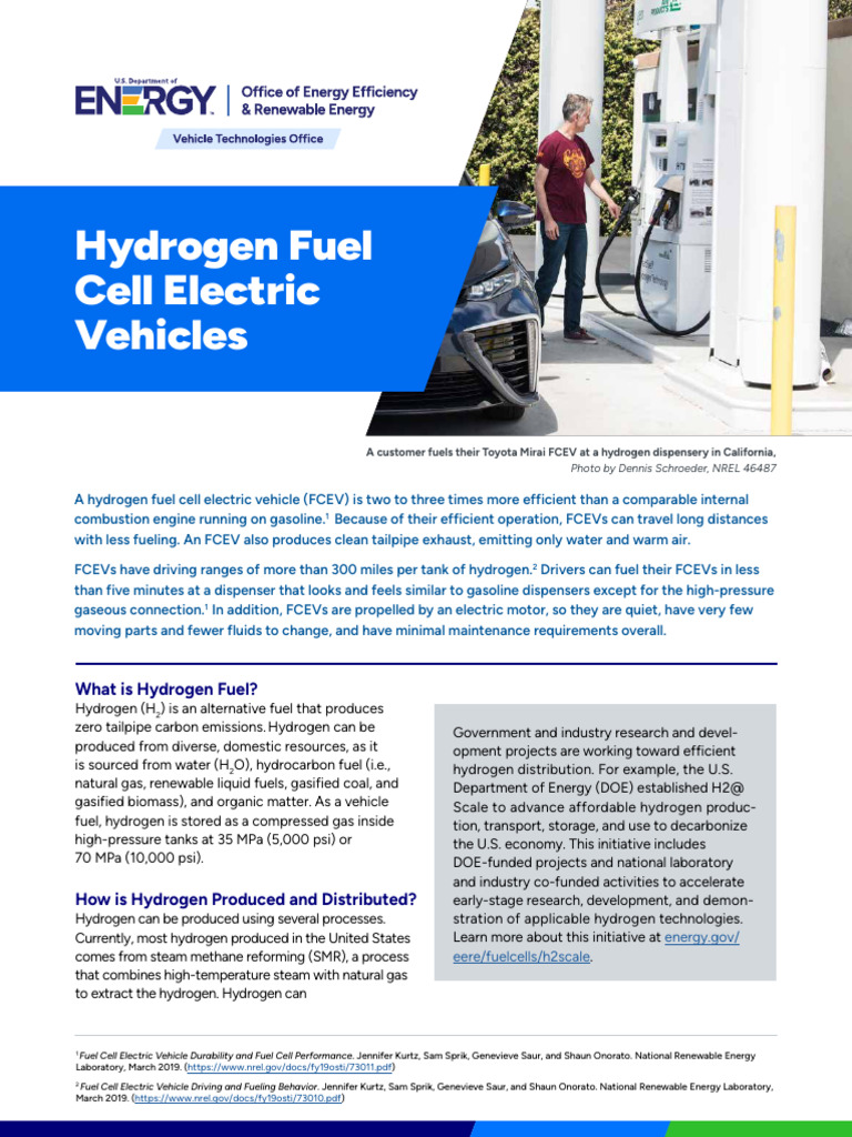 Hydrogen Fuel Cell Electric Vehicles Guide | PDF | Fuel Cell | Hydrogen