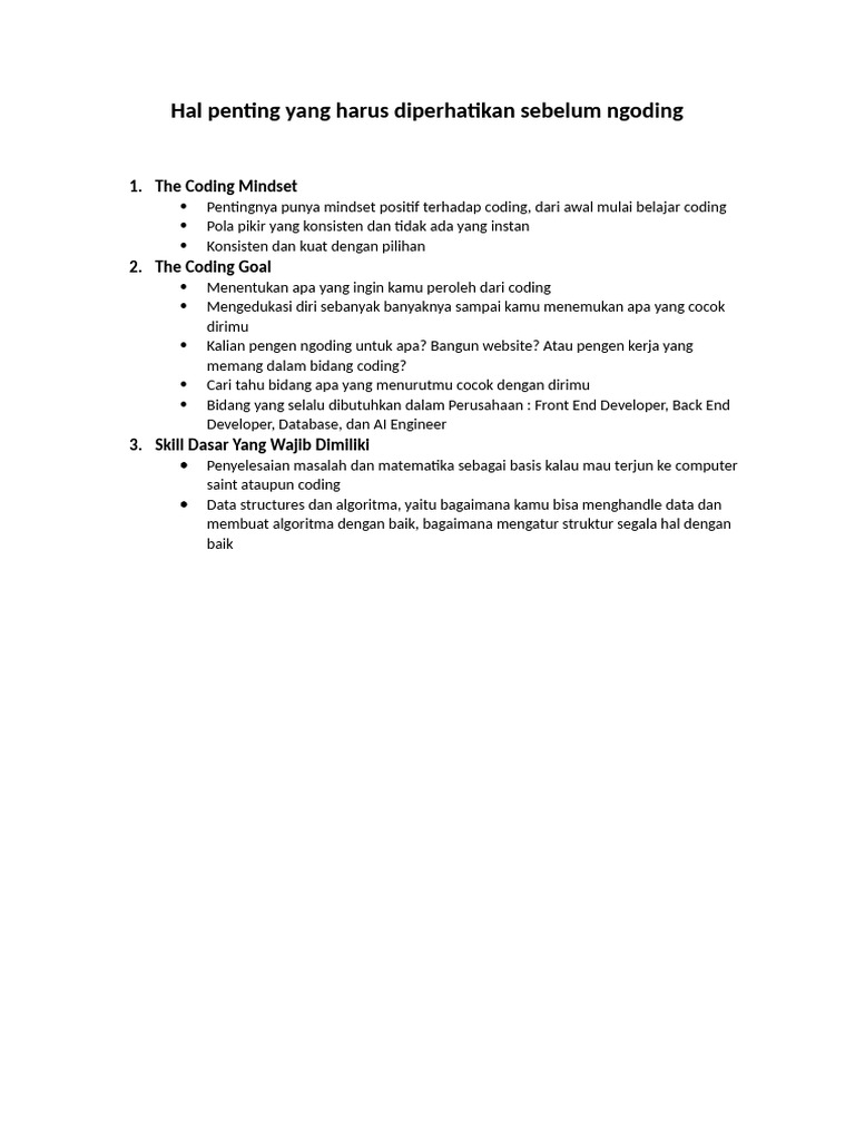 Persiapan Penting Sebelum Ngoding | PDF
