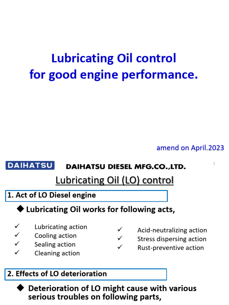 Lubricating Oil Control for Engine Performance | PDF | Lubricant | Fuel Oil
