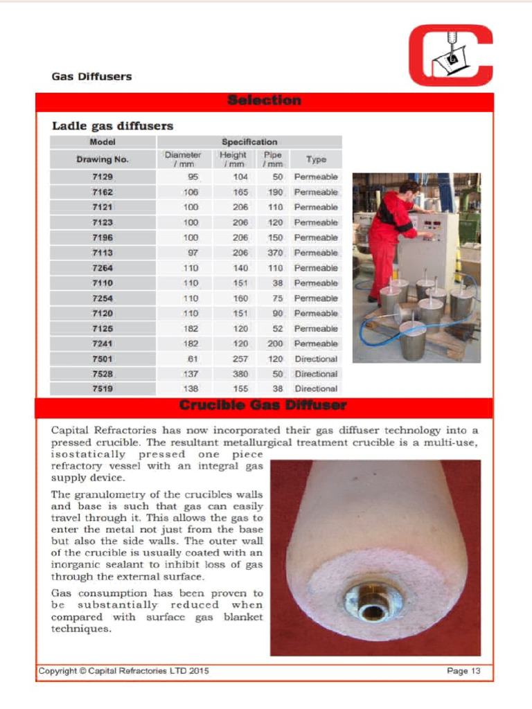 Laddle Gas Diffuser Selection | PDF
