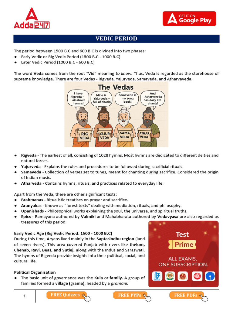 Overview of the Vedic Period | PDF | Vedas | Ancient Indian Literature
