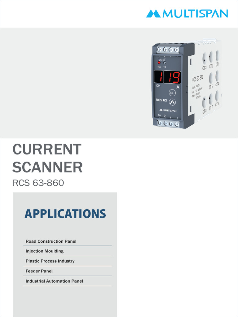 RCS 63-860 Current Scanner Overview | PDF | Power Supply | Electricity