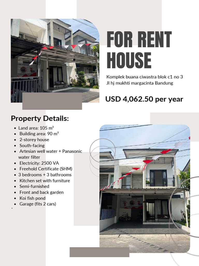 2-Storey House for Rent in Bandung | PDF