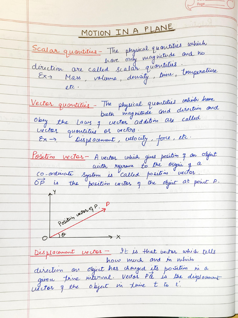 Motion in A Plane | PDF