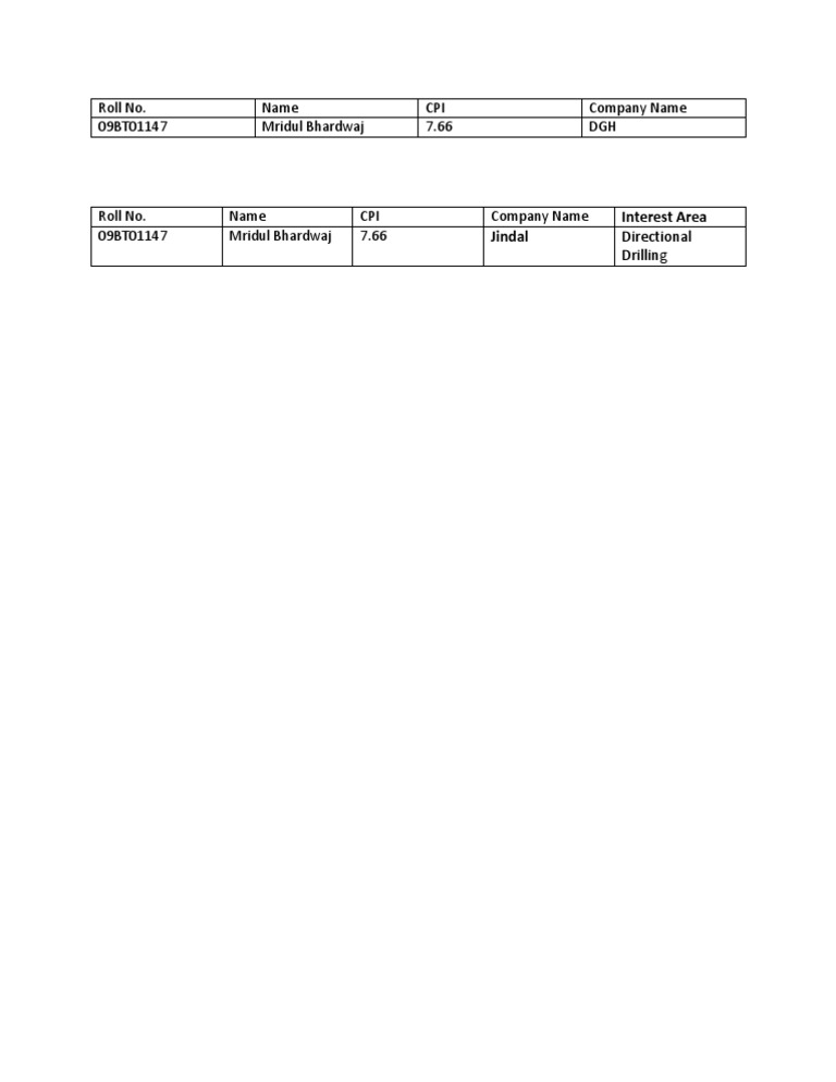 Internship Format | PDF