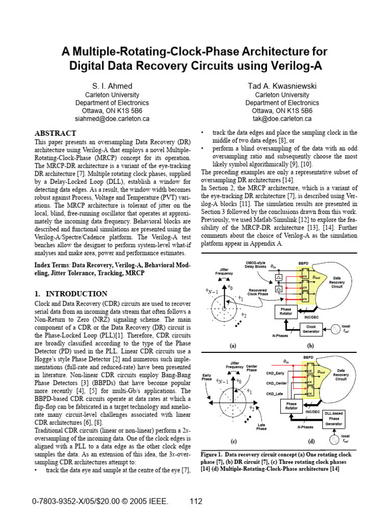 MRCP Data Recovery Circuit Design | PDF | Electronics | Computer ...